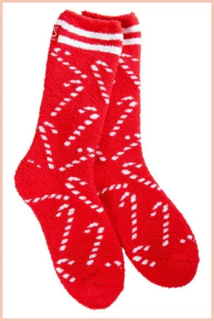 WORLD'S SOFTEST COZY CREW SOCKS | CANDY CANE